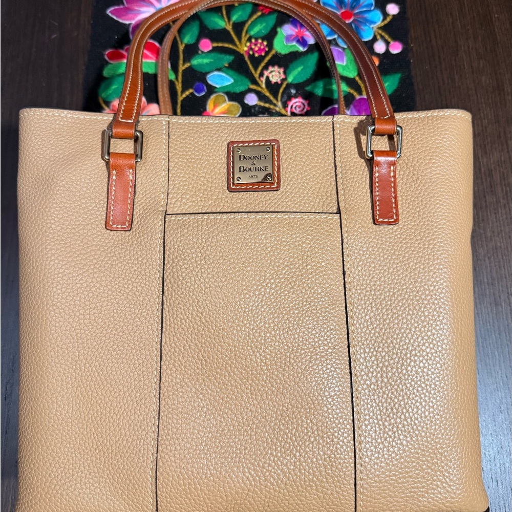 Dooney & Bourke Beige/Tan Small Lexington Pebble Grain Leather Tote